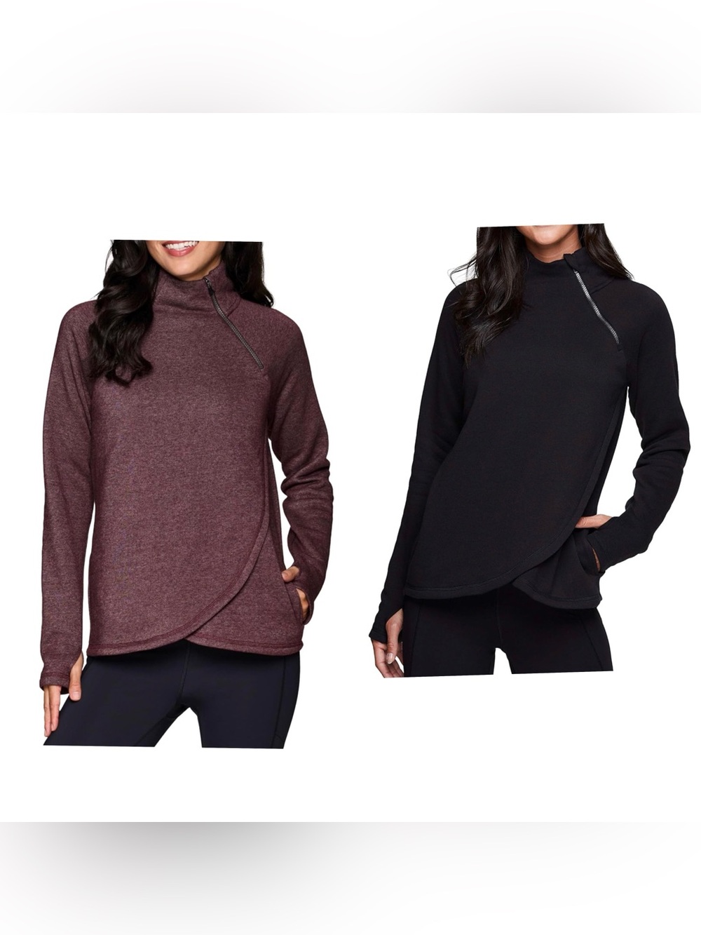 RBX Women's Mock Neck Wrap Pullover
